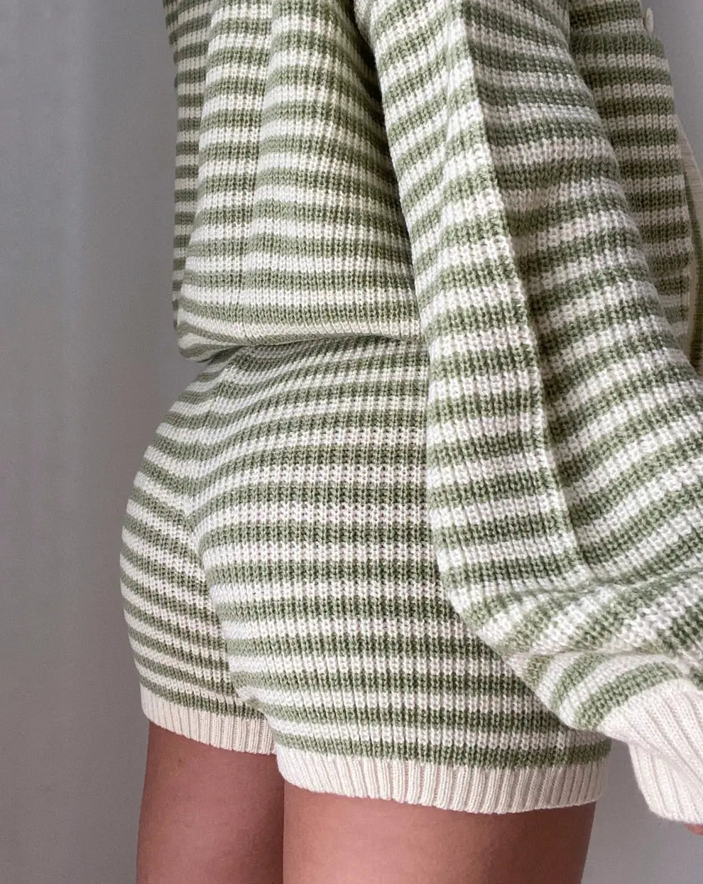Anya knit shorts - Stripped green – Mennillo