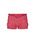 The front of the Amber shorts in red checkered on a white background.