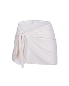 The front of the Arya sarong in cream crinkle on a white background.