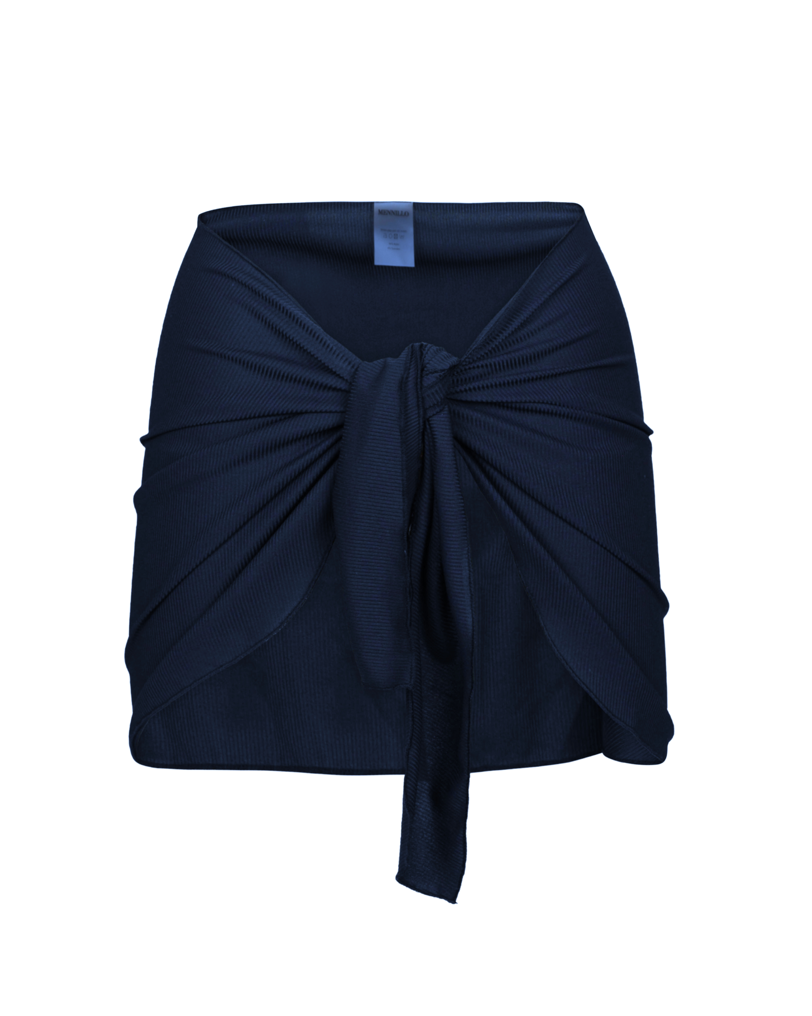 The front of the Arya sarong in marine rib on a white background.