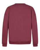 The back of the Basic crewneck in burgundy on a white background.