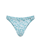 The front of the Alfred Brazilian bottom in floral aqua on a white background.