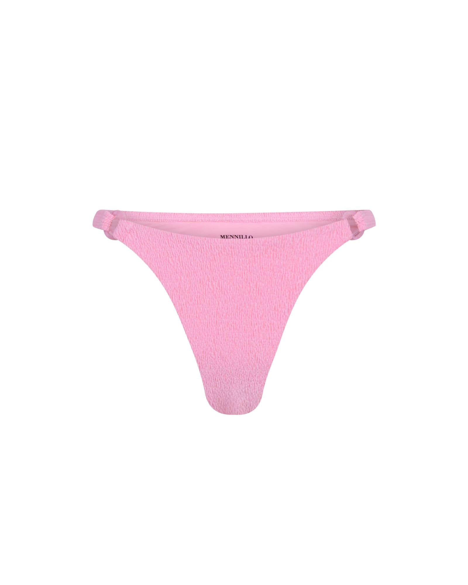 The front of the Alfred bottom in pink crinkle on a white background.