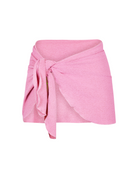 The front of the Arya sarong in pink crinkle on a white background.