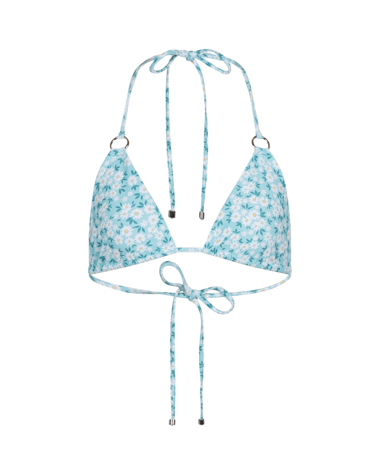 The front of the Aspen top in floral aqua on a white background.