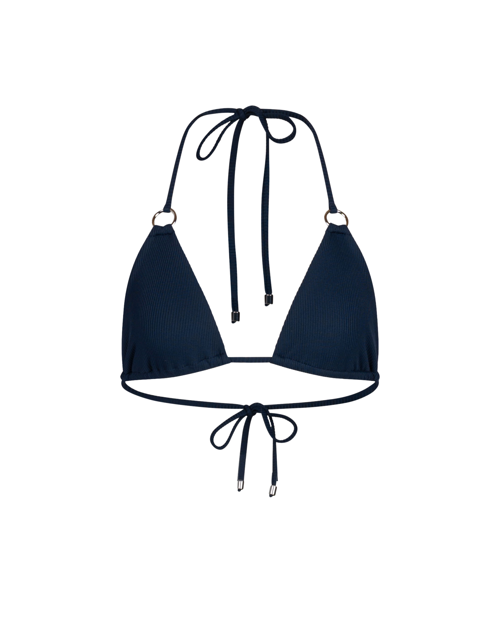 The front of the Aspen top in marine rib on a white background.