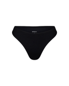 The front of the Marina Brazilian bottom in black crinkle on a white background.