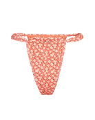 The front of the Eve Brazilian bottom in floral peach on a white background.