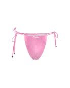 The front of the Gala bottom in checkered pink on a white background.