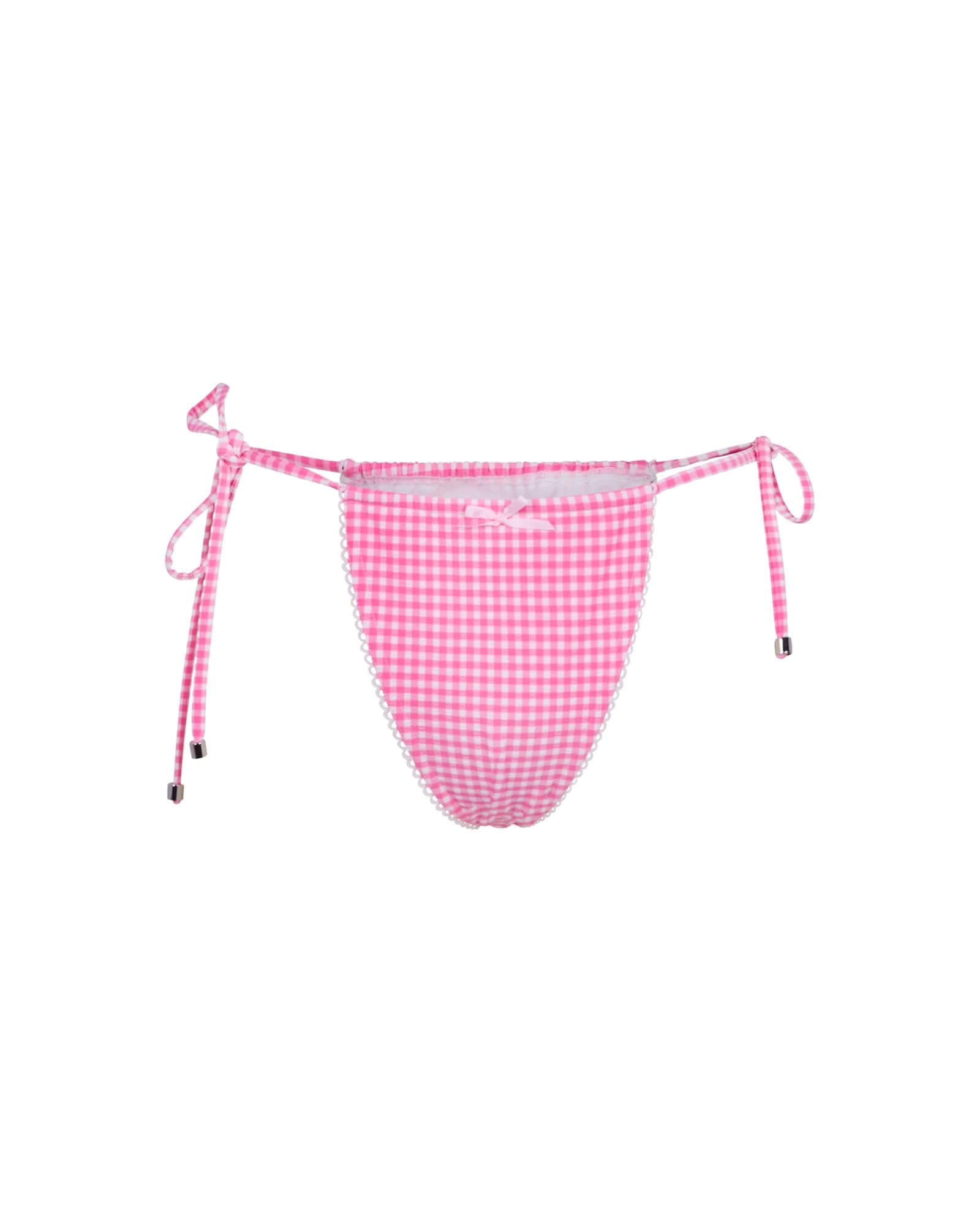 The front of the Gala bottom in checkered pink on a white background.