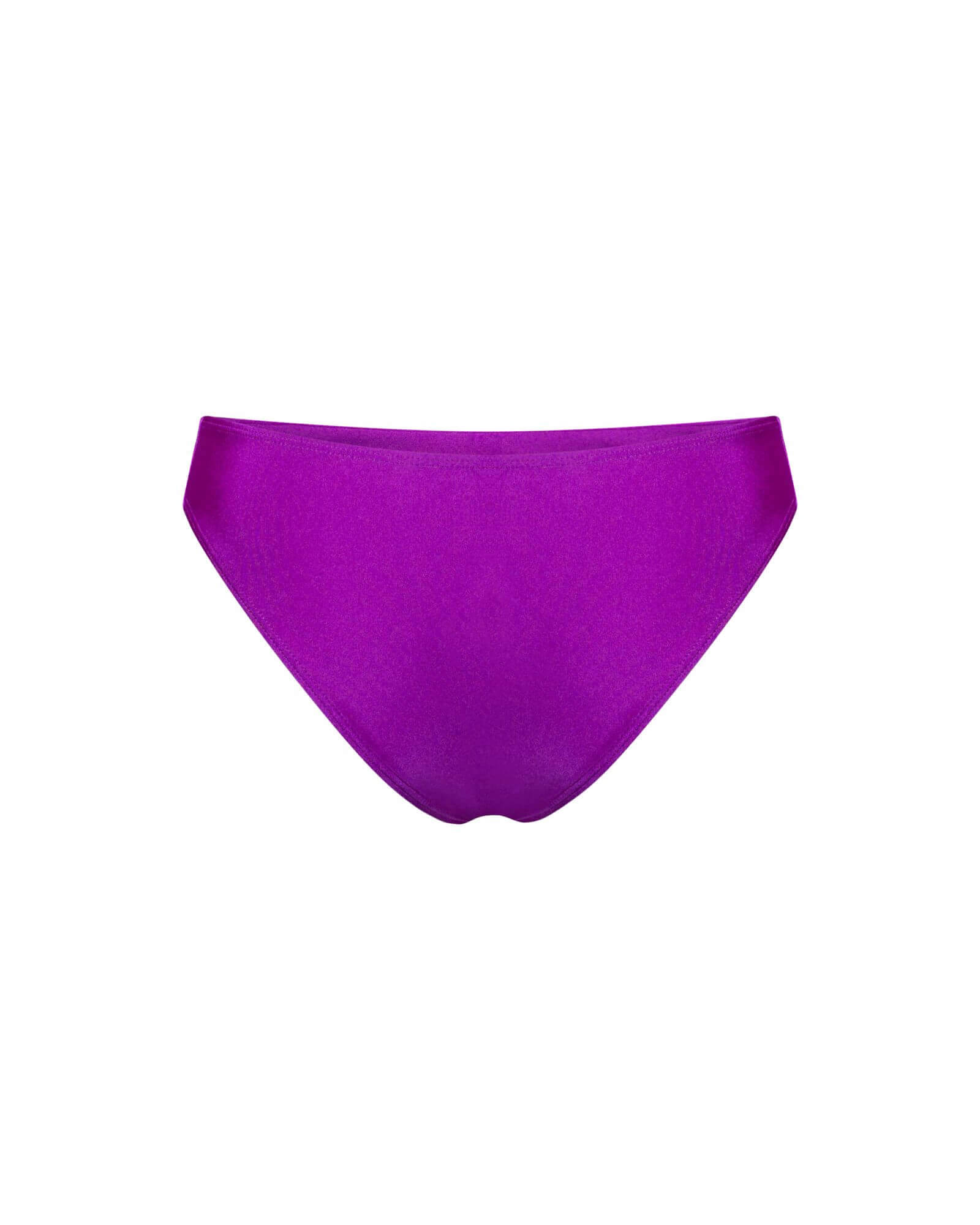 The back of the Kelly Brazilian bottom in shiny plum on a white background.