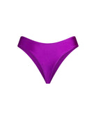 The back of the Kelly Tanga bottom in shiny plum on a white background.