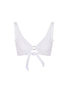 The front of the Lorena top in white rib on a white background.