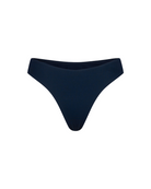 The front of the Marina Brazilian bottom in black rib on a white background.