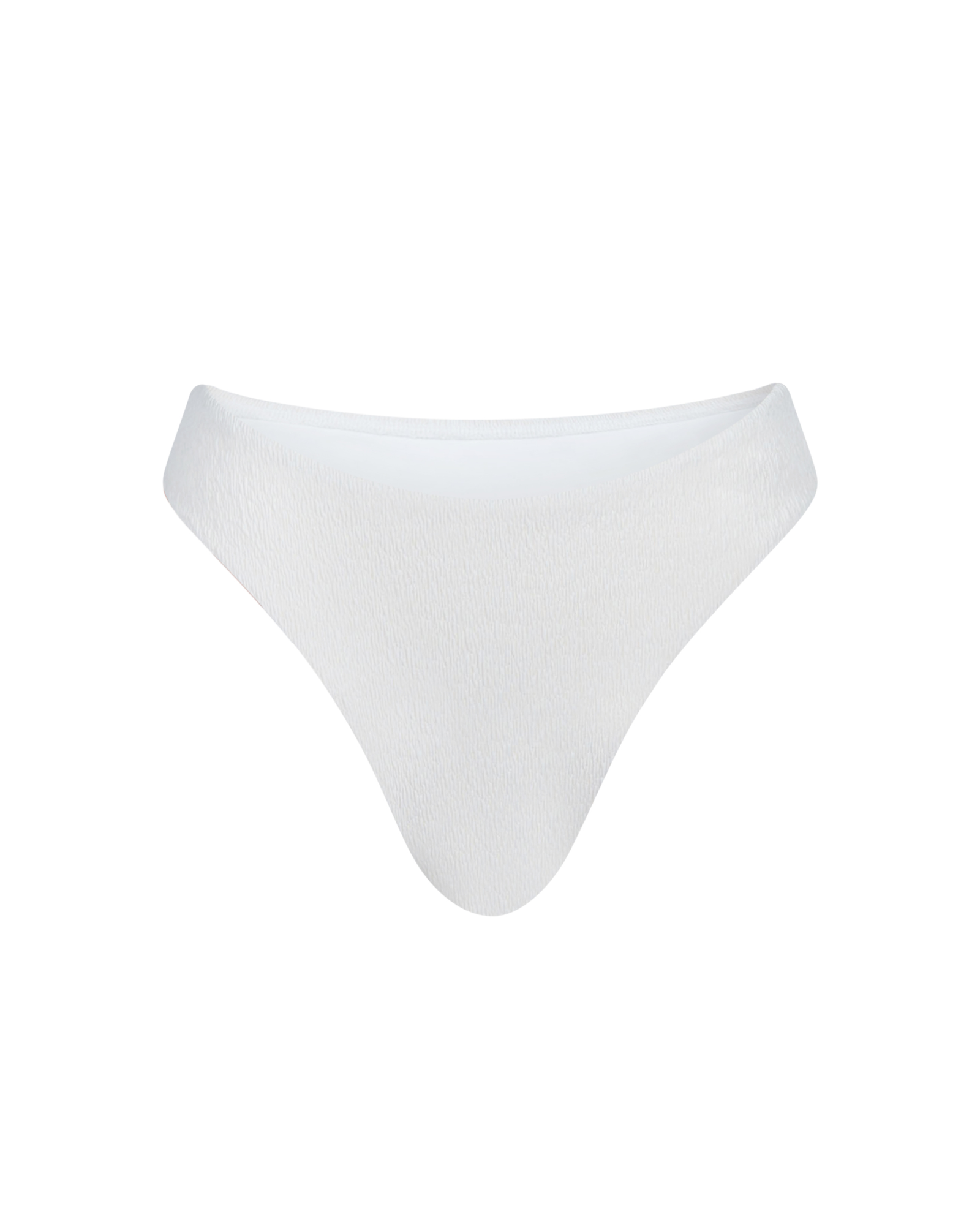 The front of the Marina Brazilian bottom in cream crinkle on a white background.