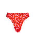 The front of the Marina Brazilian bottom in floral red on a white background.