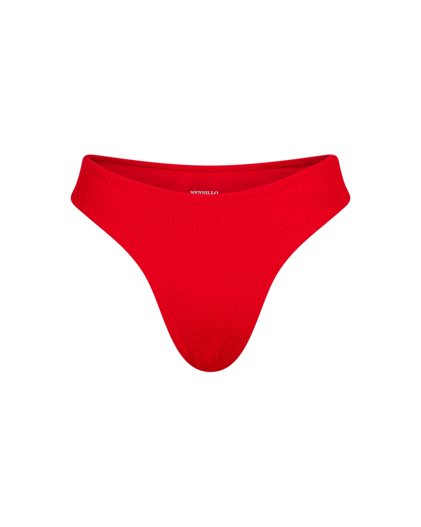 The front of the Marina Brazilian bottom in red crinkle on a white background.