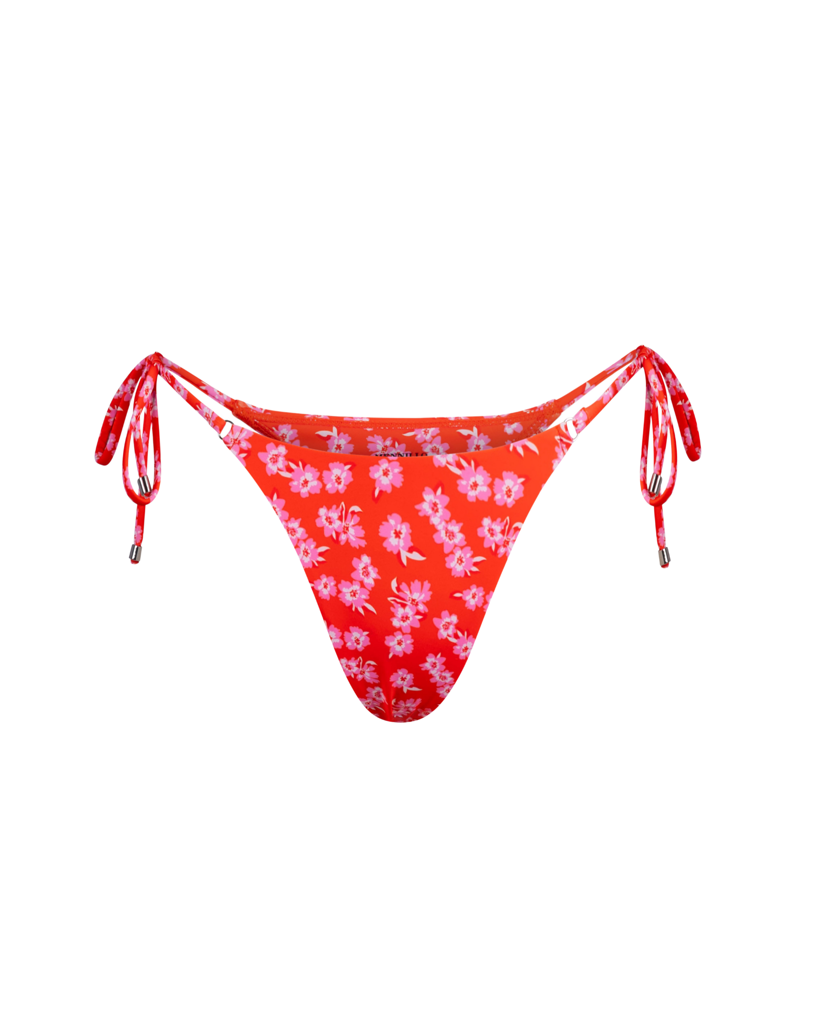 The front of the Rae Brazilian bottom in floral red on a white background.