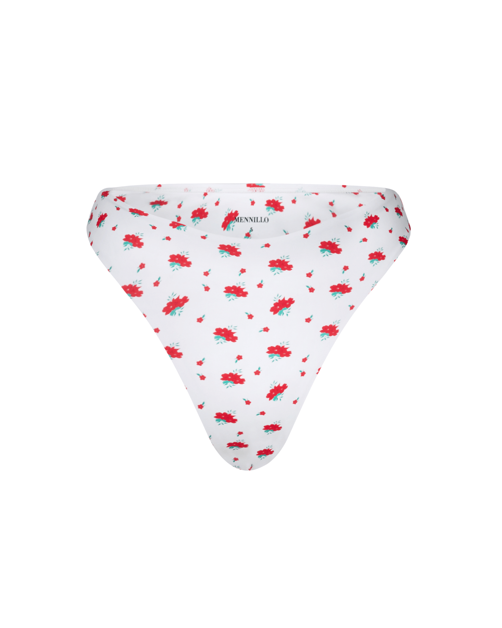 The front of the Marina Brazilian bottom in red roses on a white background.