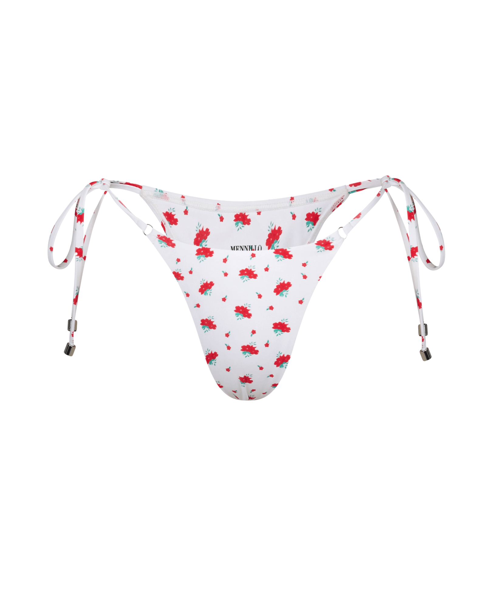 The front of the Rae Brazilian bottom in red roses on a white background.